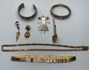 Copper Tone and Gold Jewelry Lot - Ahasteen Ear Cuff