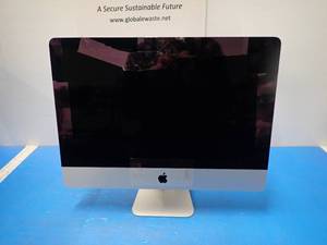 lot 1 image: Apple&nbspiMac18,1 A1418 AIO PC &nbspINTEL CORE I5-7360U 2.3 Ghz  16GB DDR4 SDRAM  750GB HD  Includes IOS and power cable &nbspCracked screen. Screen held on with tape.
