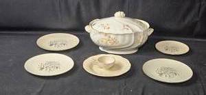 lot 7 image: Franciscan China Winter Bouquet Dinnerware Pieces with Tureens & Plates