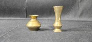 lot 39 image: Pair of Miniature Brass Vases Made in India