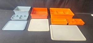 lot 69 image: Collection of Plastic Storage Bins with Lids and Dividers