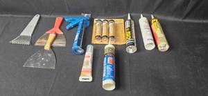 lot 70 image: Assorted Plaster Tools and Caulking Sealants Set - contents unverified