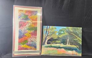 lot 93 image: Pagatha Hughes Landscape Painting and The Ribbon A Celebration of Life Exhibition Print