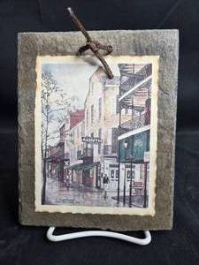 lot 159 image: Vintage Vieux Carre New Orleans Art on Roofing Slate
