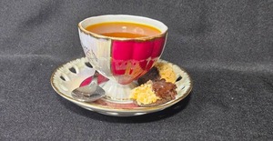 lot 102 image: Vintage Mixed Media Imperial Japan Porcelain Teacup, Saucer & Spoon Set - sculpture