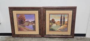 lot 146 image: Pair of Sundance Art Framed Landscape Paintings 38 x 38