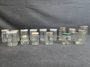 lot 13 image: Empty Glass Jars with Assorted Lids - Various Sizes