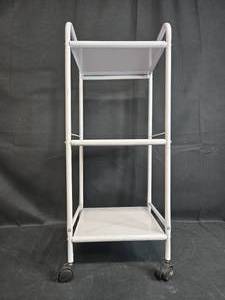 lot 163 image: Metal Rolling Utility Cart with 3 Shelves