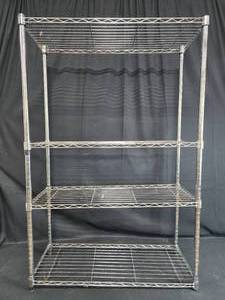 lot 165 image: Chrome Wire Storage Shelving Unit - 4 Tiers