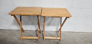 lot 217 image: Pair of Wooden Folding TV Trays
