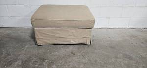 lot 219 image: Beige Ottoman with Storage Compartment
