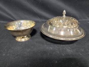 lot 260 image: Set of Silver-Plated Serving Bowl and Lidded Dish