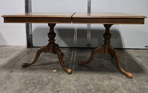 lot 272 image: Vintage Dining Table and Set of Chairs with Wooden Finish