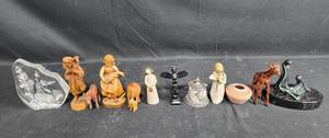 lot 292 image: Collection of Assorted Figurines Including Porcelain and Wood