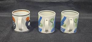 lot 248 image: Set of 3 Royal Copenhagen Faience Mugs With Abstract Design