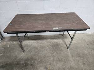 lot 299 image: Used Folding Table with Metal Legs - 60 x 30