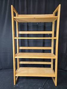 lot 9A image: Wooden 5-Tier Foldable Bookshelf