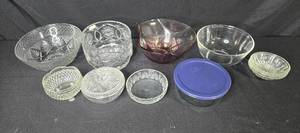 lot 382 image: Set of Mixed Glass and Crystal Bowls