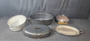 lot 31A image: Assorted Cookware Collection with Roasting Pan and Lidded Casserole Dish