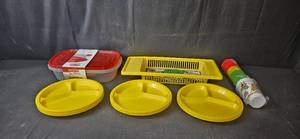 lot 34A image: Kitchenware Set with Tupperware, Divided Plates, and Stackable Cups