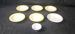 lot 324 image: Studio Nova Tivoli White and Yellow Tableware Set