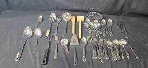 lot 330 image: Mixed Culinary Utensil Lot - Various Spoons, Ladles, and Cutlery