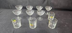 lot 335 image: Set of Clear Glass Stemware and Novelty Glasses