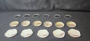 lot 401 image: Set of Vintage Johnson Bros Plates and Japanese Floral Bowls