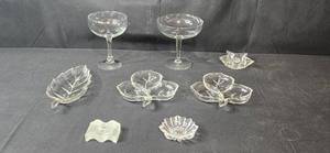 lot 415 image: Collection of Crystal Glassware and Leaf-Shaped Dishes