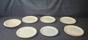 lot 426 image: Set of Ivory Ceramic Dinner Plates and Bowl