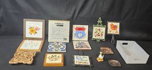 lot 429 image: Collection of Assorted Decorative Tiles, Plates, and Figurines