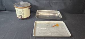 lot 451 image: Vintage Slow Cooker with Metal Baking Pans