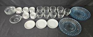 lot 398 image: Collection of Glassware and Dishware Pieces Including Mugs and Plates