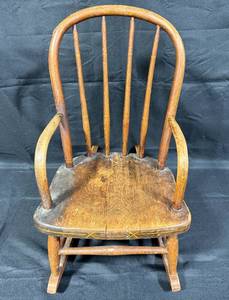 lot 345 image: Vintage Wooden Childs Rocking Chair