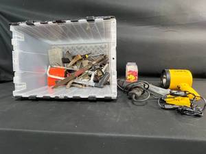 lot 476 image: Collection of Hand Tools with Drill Master Drill and Vector Sport Spot Light