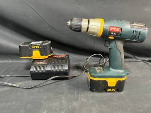 lot 480 image: Ryobi 18V Cordless Drill with Battery and Charger