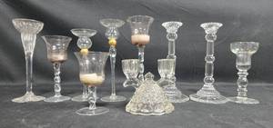 lot 509 image: Assorted Collection of Vintage Glass Candle Holders