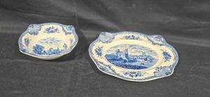 lot 516 image: Johnson Bros Old Britain Castles Blue and White Platter and Bowl Set
