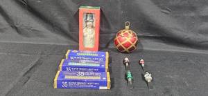 lot 521 image: Holiday Collection of Light Sets, Decorative Cheese Spreaders, and Ornaments