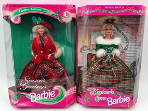 lot 79 image: Barbie Limited Edition Set Seasons Greetings and Winters Eve Dolls
