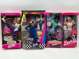 lot 80 image: Collection of Vintage Barbie Dolls Olympic Gymnast, NASCAR, Ice Capades and Olympic Skater
