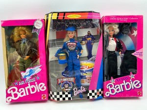lot 81 image: Collection of 3 Limited Edition Barbie Dolls Air Force, NASCAR 50th Anniversary, and Army