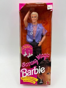 lot 109 image: Earring Magic Ken Doll with Clip-On Earrings, Mattel 1992