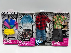 lot 142 image: Collection of 4 Barbie and Ken Fashion Outfit Sets