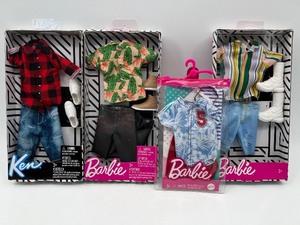 lot 143 image: Collection of 4 Ken and Barbie Doll Clothing Sets