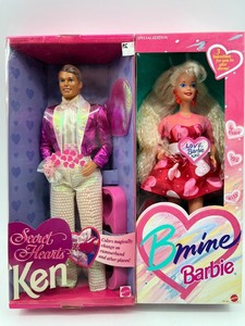 lot 150 image: Special Edition Secret Hearts Ken and Bmine Barbie Dolls Set