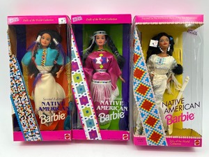 lot 156 image: Set of 3 Special Edition Native American Barbie Dolls - Dolls of the World Collection