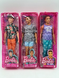 lot 159 image: Set of 3 Barbie Ken Dolls in Assorted Outfits