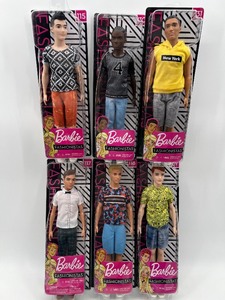 lot 166 image: Collection of 6 Barbie Fashionistas Ken Dolls