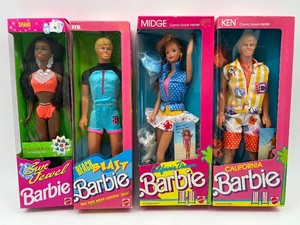 lot 174 image: Set of 4 Vintage Barbie Dolls - Shani, Ken, Midge, and California Ken